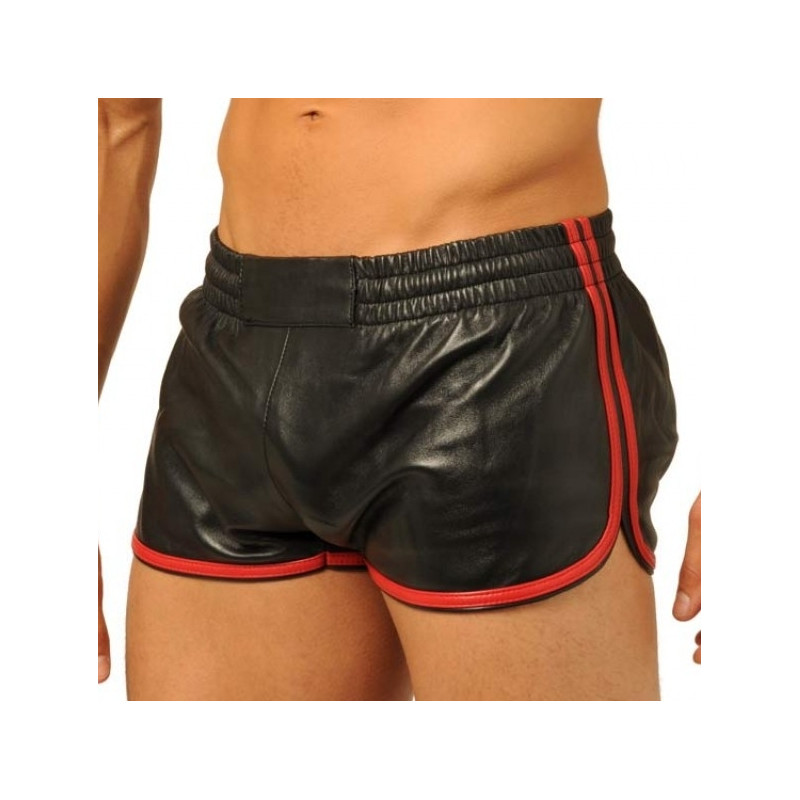 MK Toys Short en cuir Fist Noir-Rouge